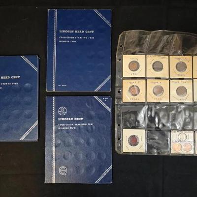 Group of Lincoln Wheat Cents and Other Coins