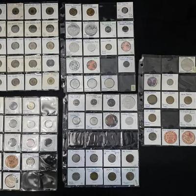 5 Pages of Old/Vintage Collectable Tokens