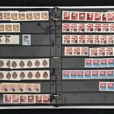 Folder of Unused US Stamps - Over $80.00 Face Value