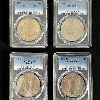 4 PCGS Graded Eisenhower Dollars