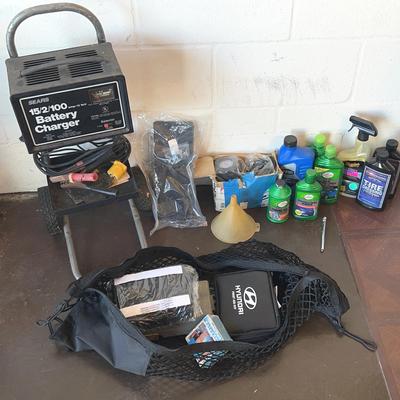 Automotive Lot - Battery Charger, Air Pump, Car Cleaning Supplies