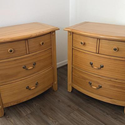 Real Pine Wood Matching Nightstands 