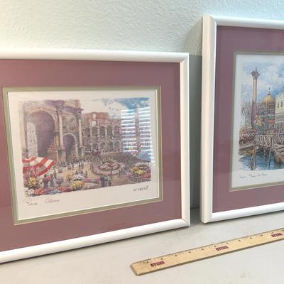 F. Neri Framed Prints - “Piazza San Marco” & “Roma, Colosseo”