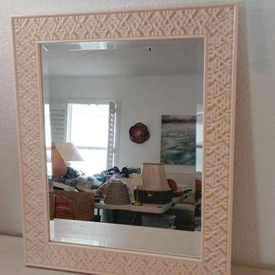 Ceramic Frame Beveled Wall Decor Mirror 20x25