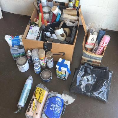 Paint Lot - Huge Lot Of Spraypaints, Sanding Paper, Roller Brushes +++