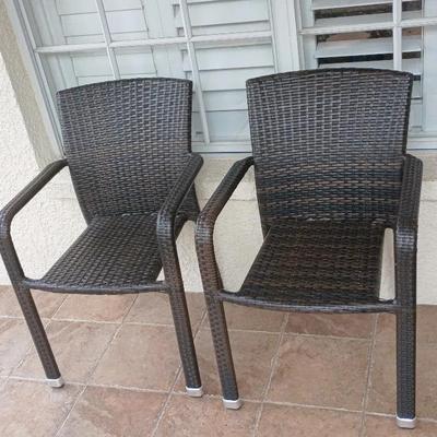 Pair Of Woven Patio Chairs