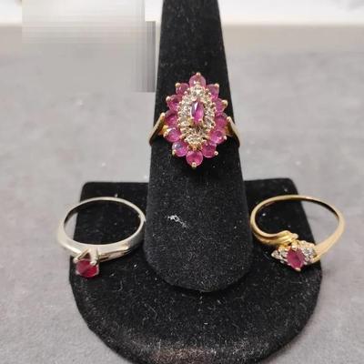 Gold, Ruby & Diamond Rings 