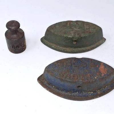 Antique Sad Irons & Weight 