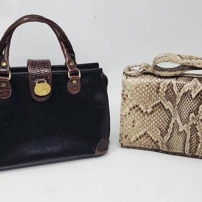 Vintage Brahmin Bag & Snake Skin Clutch/Shoulder Bag