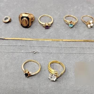 10-12k Gold Rings, Electroplate Rings & More 