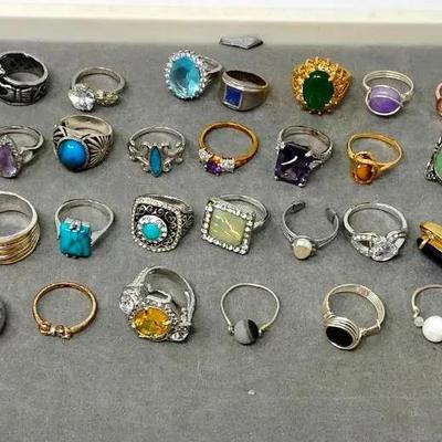 Silver, Stainless & Goldtone Rings 