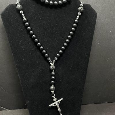 Lava Stone Crucifix 