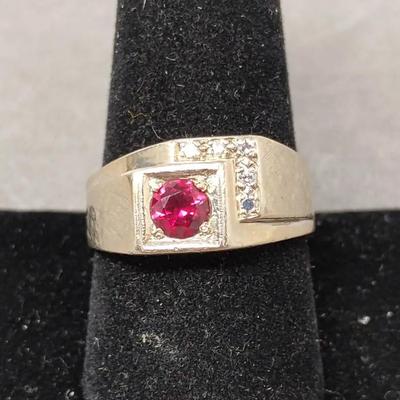 MCM Created Ruby & Diamond Men's Ring 