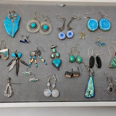 Sterling Earrings & Pendants With Stones 