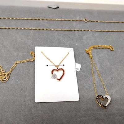 Gold Tone & Gold-filled Necklaces With Natural Gems