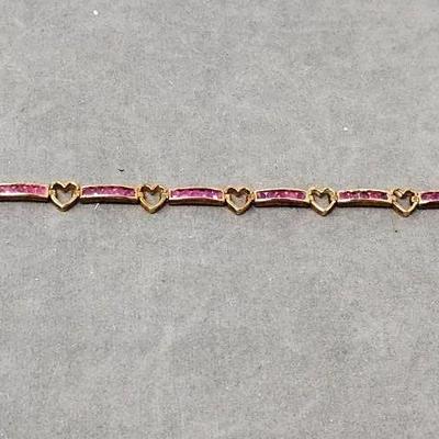 Ruby Heart Bracelet 