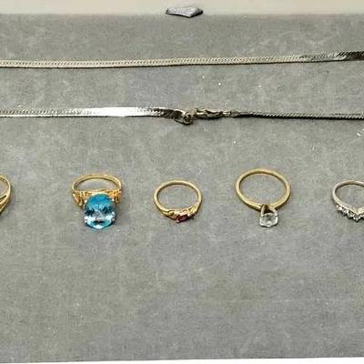 14k Gold Rings & Necklace 