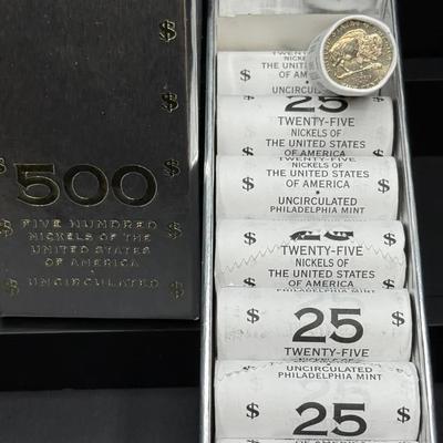 500 BU 2005-P Bison Nickels – Uncirculated Mint Rolls – Philadelphia Mint