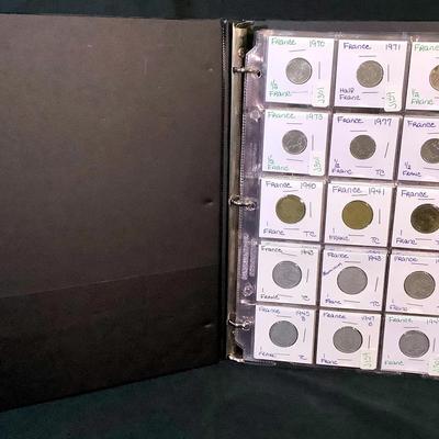 French Coin Collection in Binder – Mixed Denominations & Dates