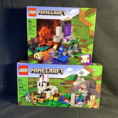 LEGO Minecraft Lot: Ruined Portal 21172 + Rabbit Ranch 21181 New In Box