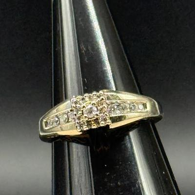 005) NAGL Certified 14k White Gold Diamond Ring – Cluster & Channel Set Diamonds