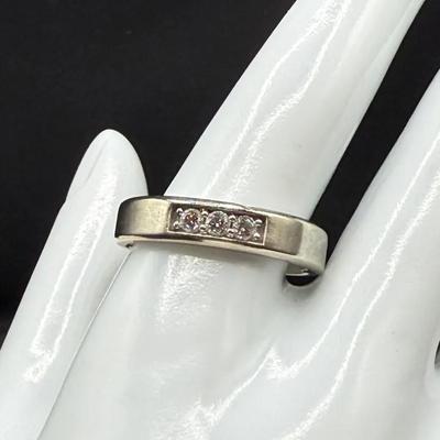 007) NAGL Certified 14K White Gold Men’s Diamond Band – 0.25ctw