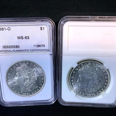 1879 & 1881 Silver Dollars 