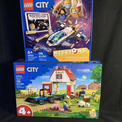 LEGO City Lot of 2: Mars Spacecraft Missions 60354 & Farm Barn Animals 60346 New In Box