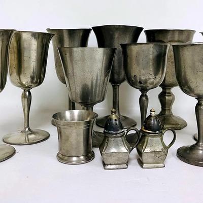 Vintage Pewter Goblets and More