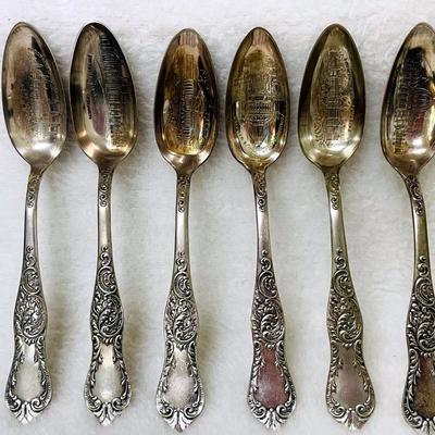 “Leonard Mfg Co” Silver Plate Souvenir Spoons