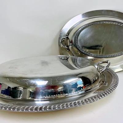 Silver Plate Lidded Serving Dishes