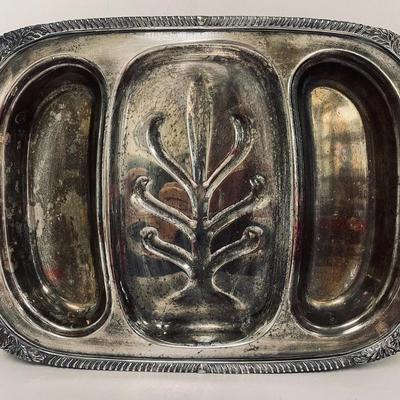 Silver-plate Meat Drip Serving Plate