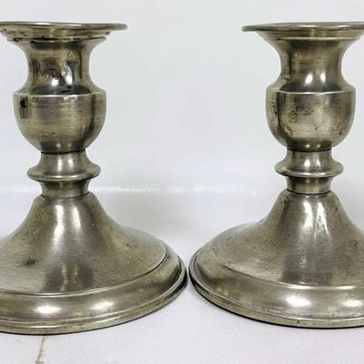 “Leonard” Weighted Pewter Candle Holders