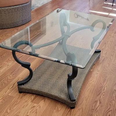 Beveled Glass Top Coffee Table 
