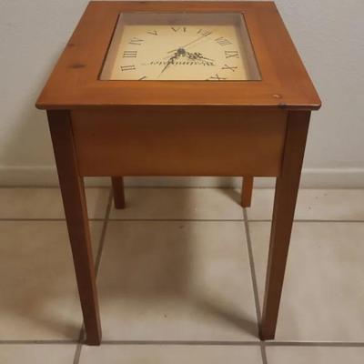 Wood Side Table - Westminster Clock