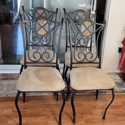 4 Metal Back Chairs