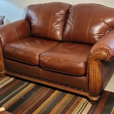 Faux Leather Loveseat