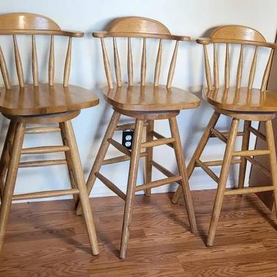 3 Swivel Bar Stools