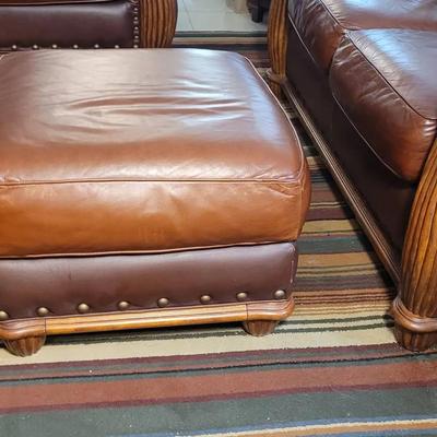 Faux Leather Ottoman 