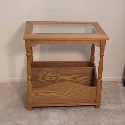 Side Table and Magazine Rack 