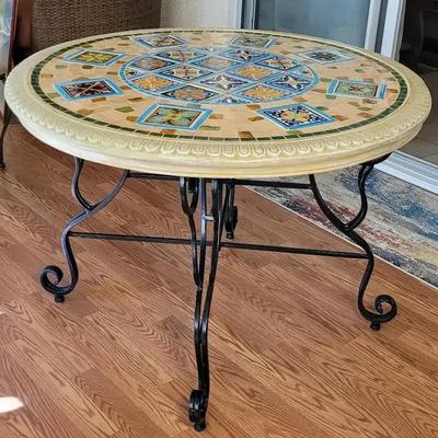 Tile Top Round Table