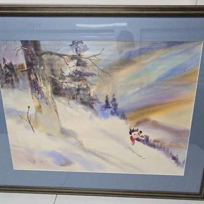 "Swish” by James C. Borden – Framed Skiing Art Print