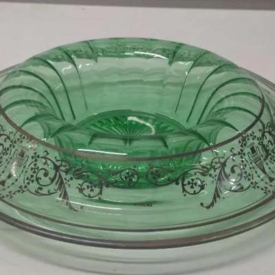 Depression Era? Glass Bowl Sterling Design And Rim