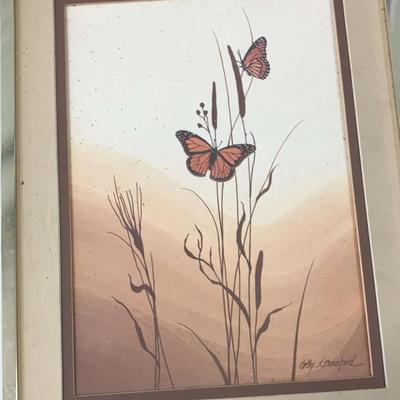 Vintage Cathy Bouchard Butterfly Print