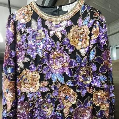 Oleg Cassini Black Tie blouse 