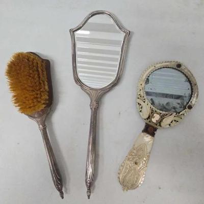 Mirrors And Hairbrush Sterling