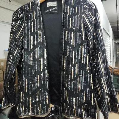 Vintage Beaded Evening/Dinner Jacket – Black & Gold Sequins