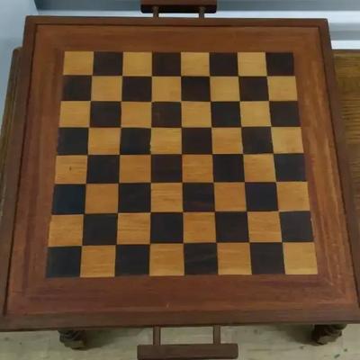 Handmade Wooden Chess Board with Inlaid Squares