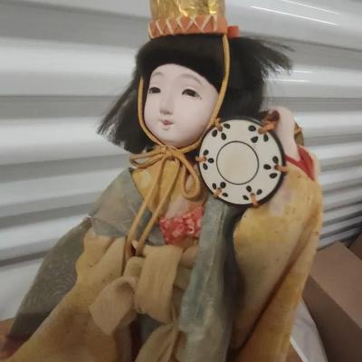 Japanese Court Dancer Doll in Display Case