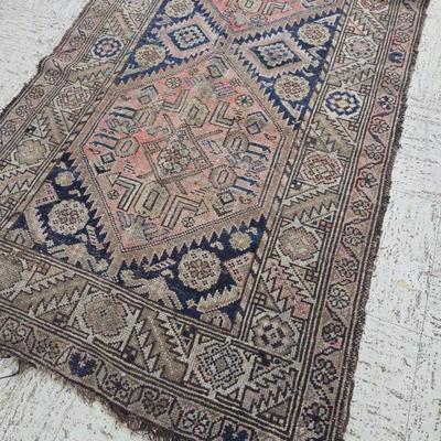 Large Woven Rug – 44" x 77" with Traditional Geometric Pattern